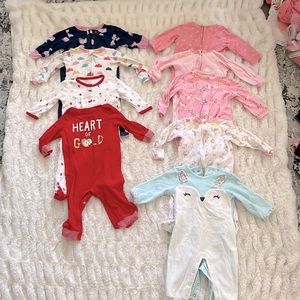 Baby Girl Sleepers size 3-6 months.